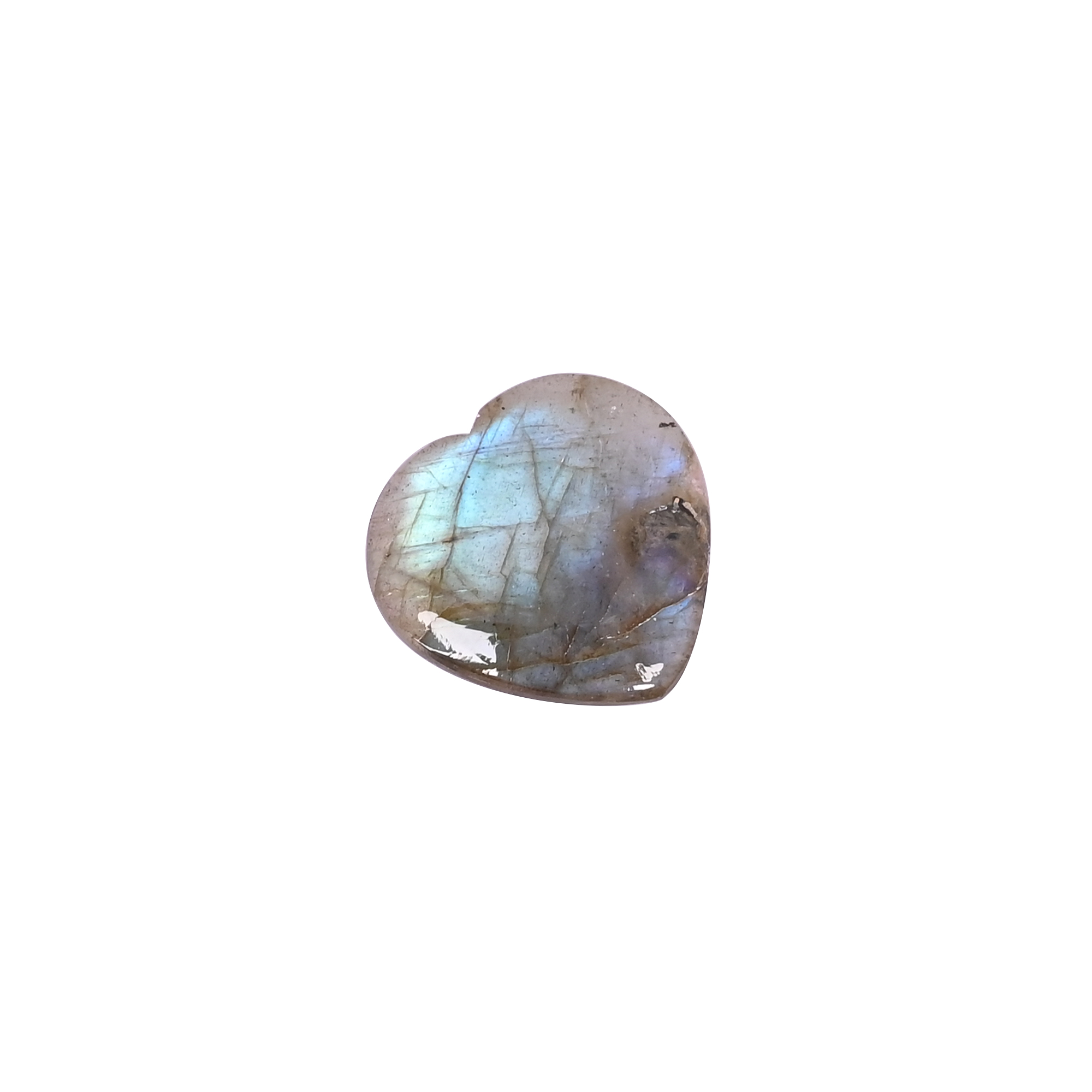 Natural Labradorite 13 Carat 20x21mm Heart  Shape Loose Gemstone