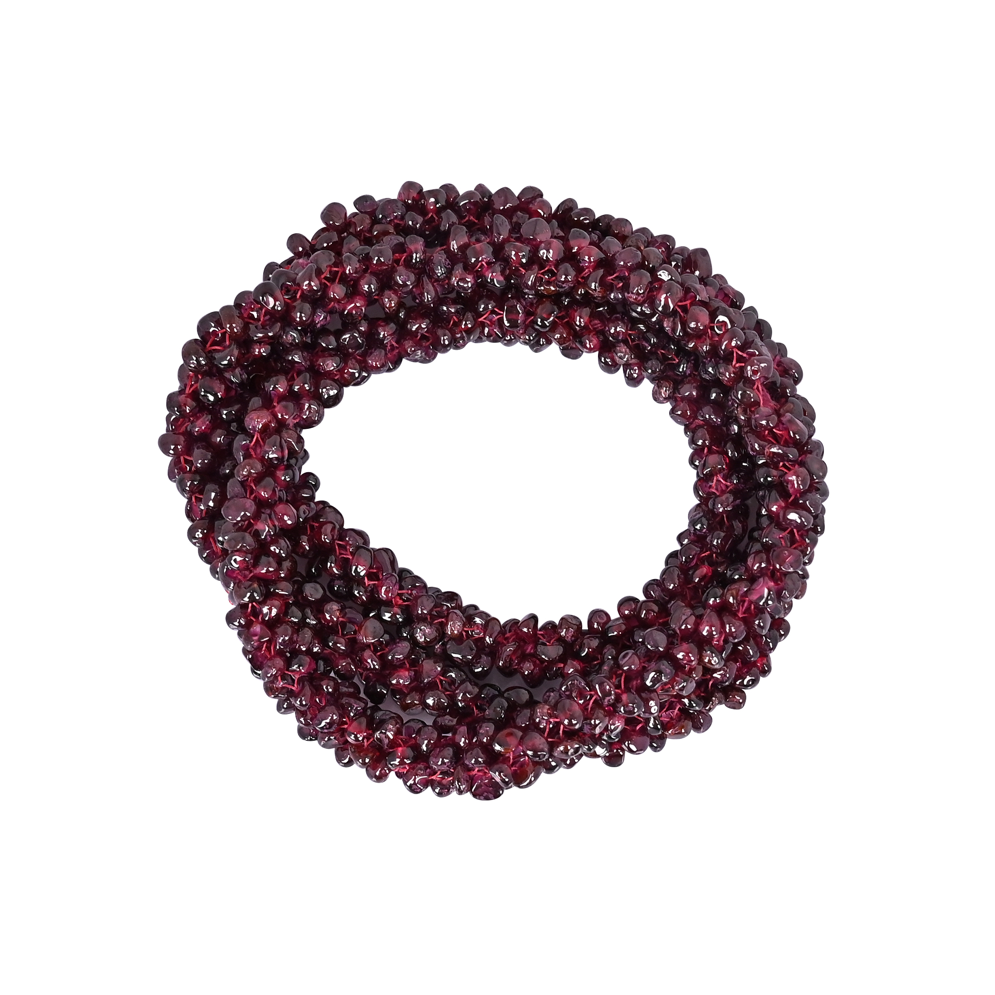 Natural Hyderabadi Garnet 70Gram 24inch Beaded Necklace