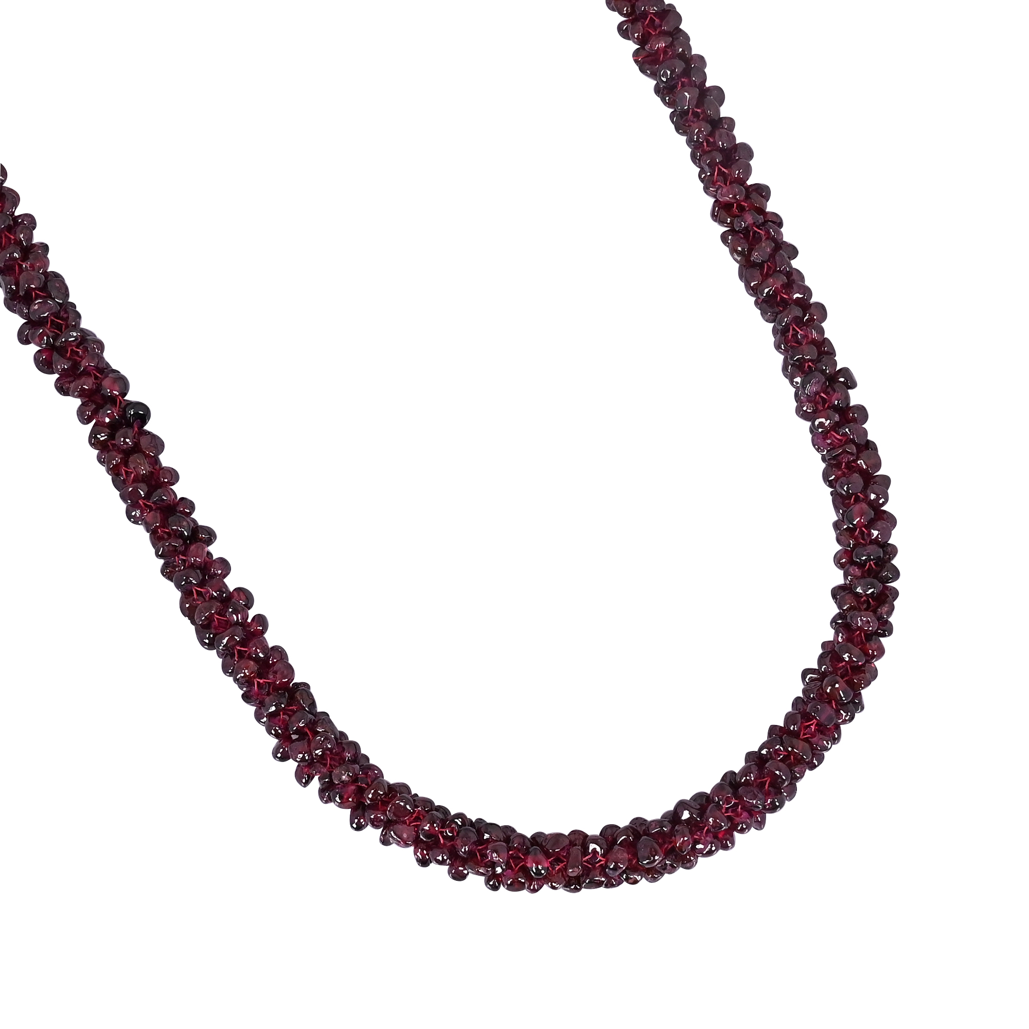 Natural Hyderabadi Garnet 70Gram 24inch Beaded Necklace