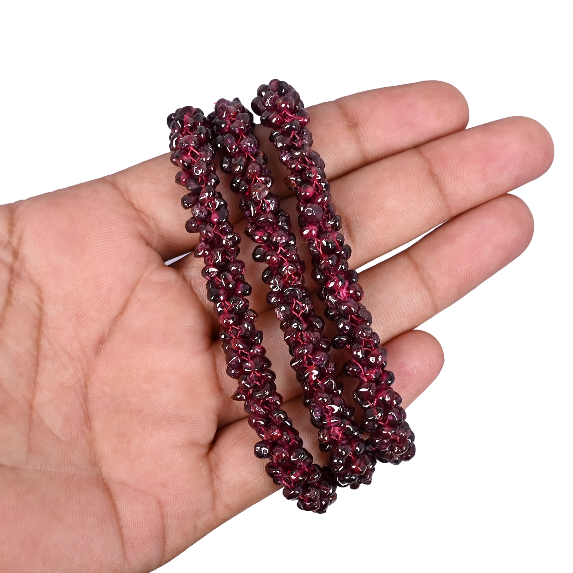 Natural Hyderabadi Garnet 70Gram 24inch Beaded Necklace