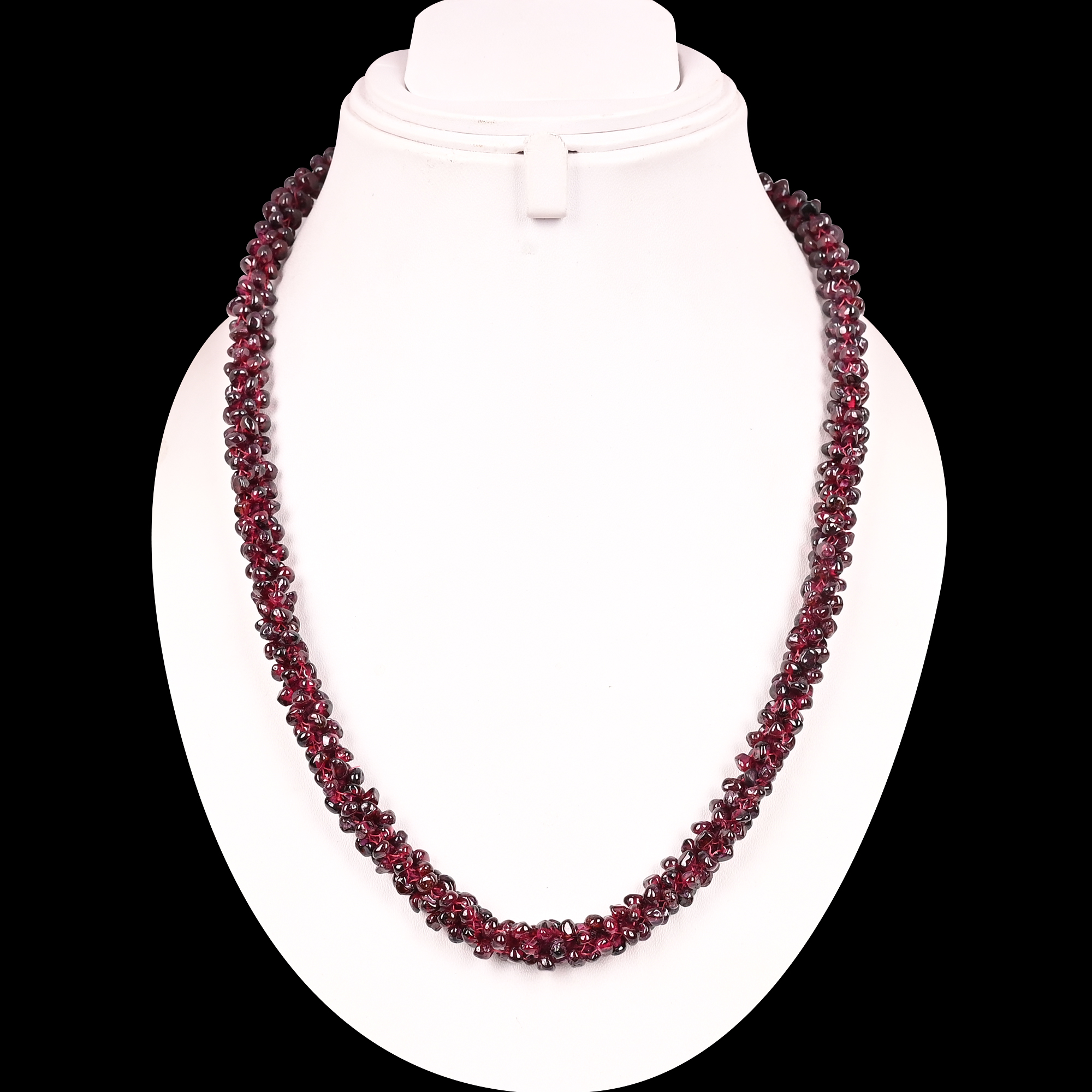 Natural Hyderabadi Garnet 70Gram 24inch Beaded Necklace