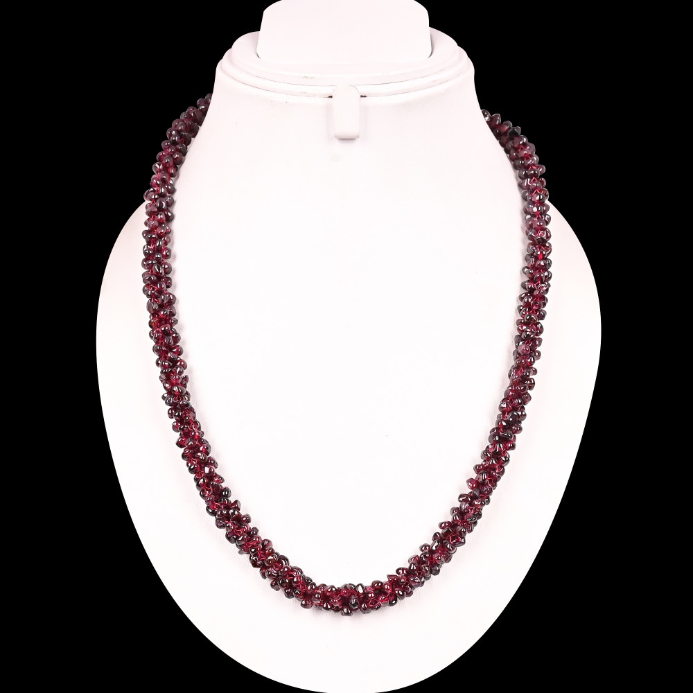 Image of Natural Hyderabadi Garnet 70Gram 24inch Beaded Necklace