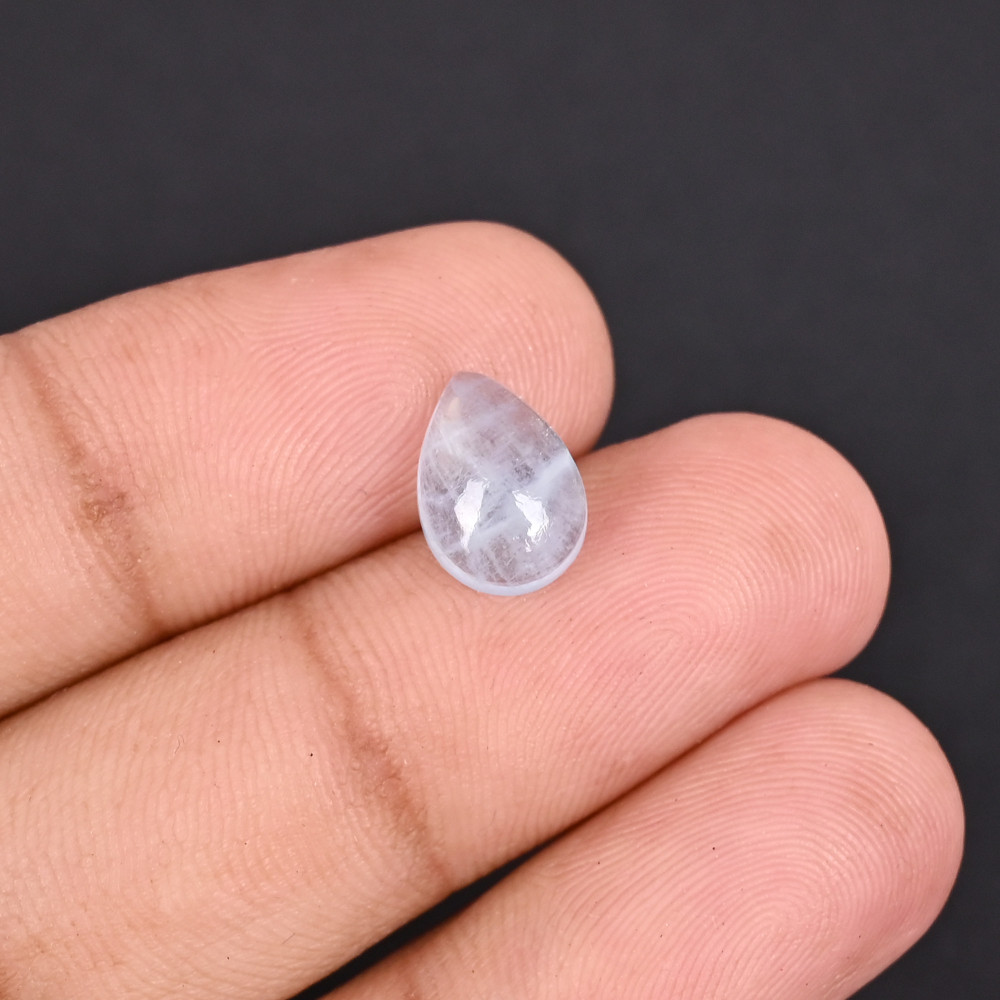 Image of Natural Aquamarine 2.4 Carat 11x7mm Pear Cabochon Shape Loose Gemstone