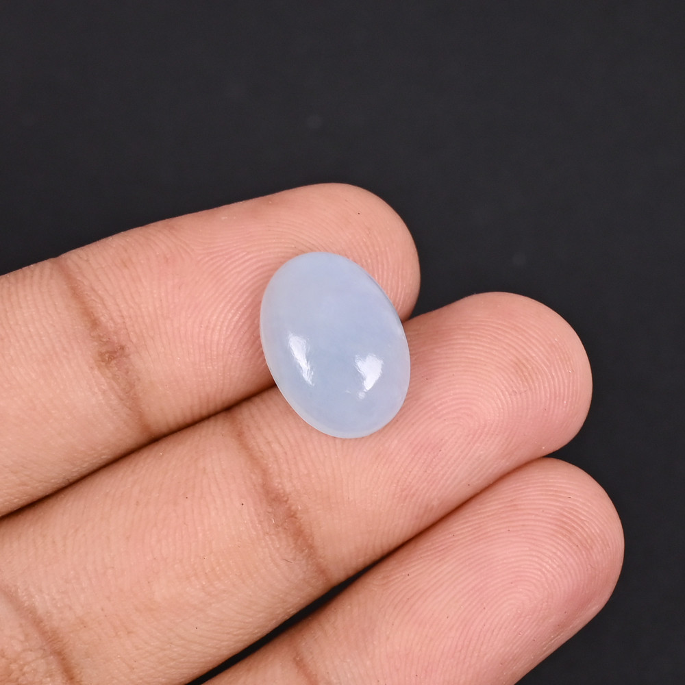 Image of Natural Aquamarine 5.9 Carat 15x10mm Oval Cabochon Shape Loose Gemstone