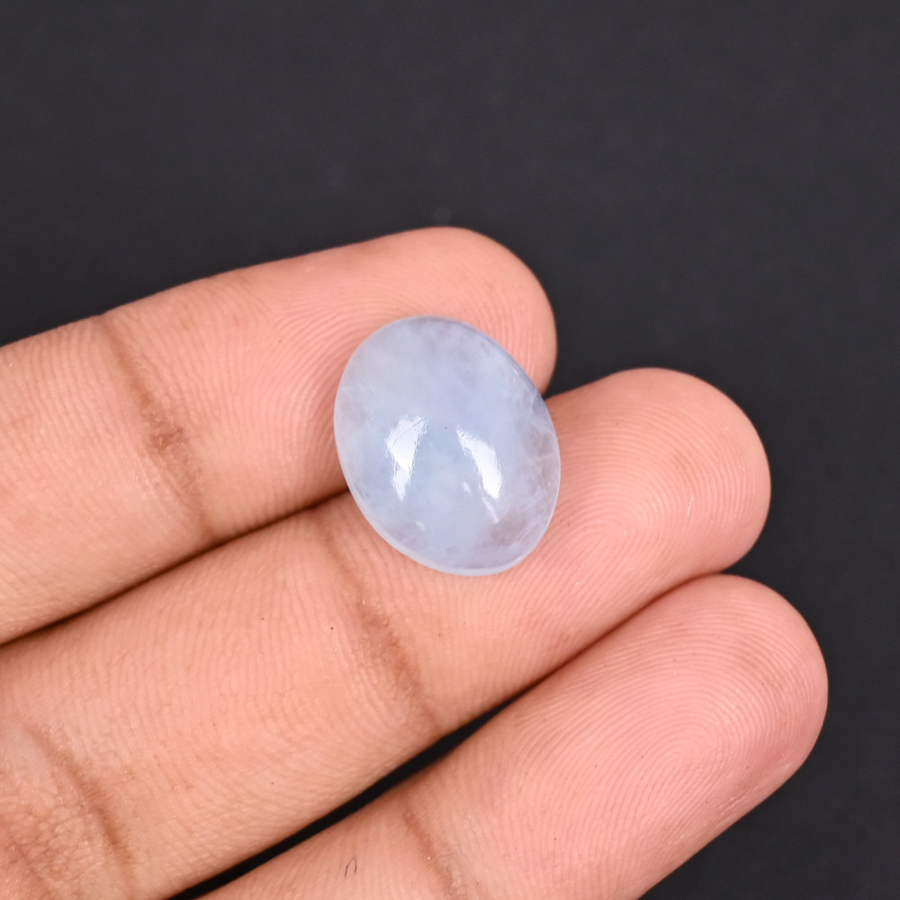 Image of Natural Aquamarine 9.5 Carat 16x13mm Oval Cabochon Shape Loose Gemstone