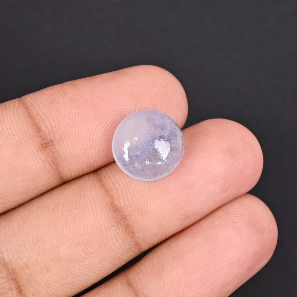 Image of Natural Aquamarine 5 Carat 12mm Round Cabochon Shape Loose Gemstone