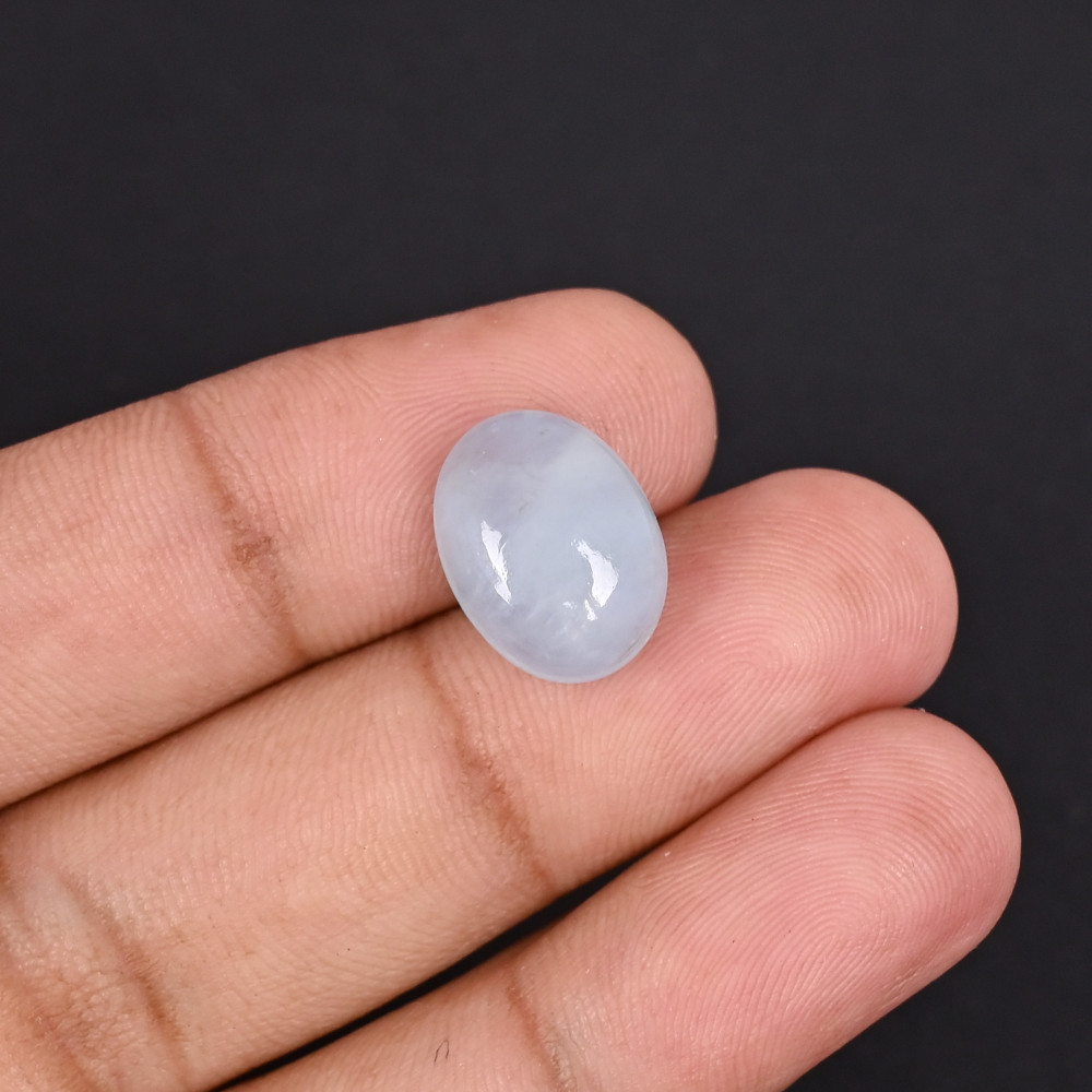 Image of Natural Aquamarine 7.4 Carat 14x11mm Oval Cabochon Shape Loose Gemstone