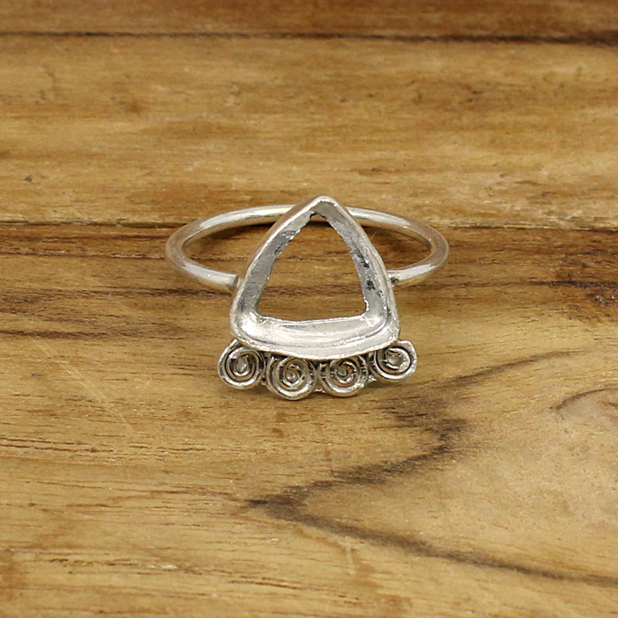 925 Silver 10x10mm Trillion Stone Blank Cup Bezel Ring Collet