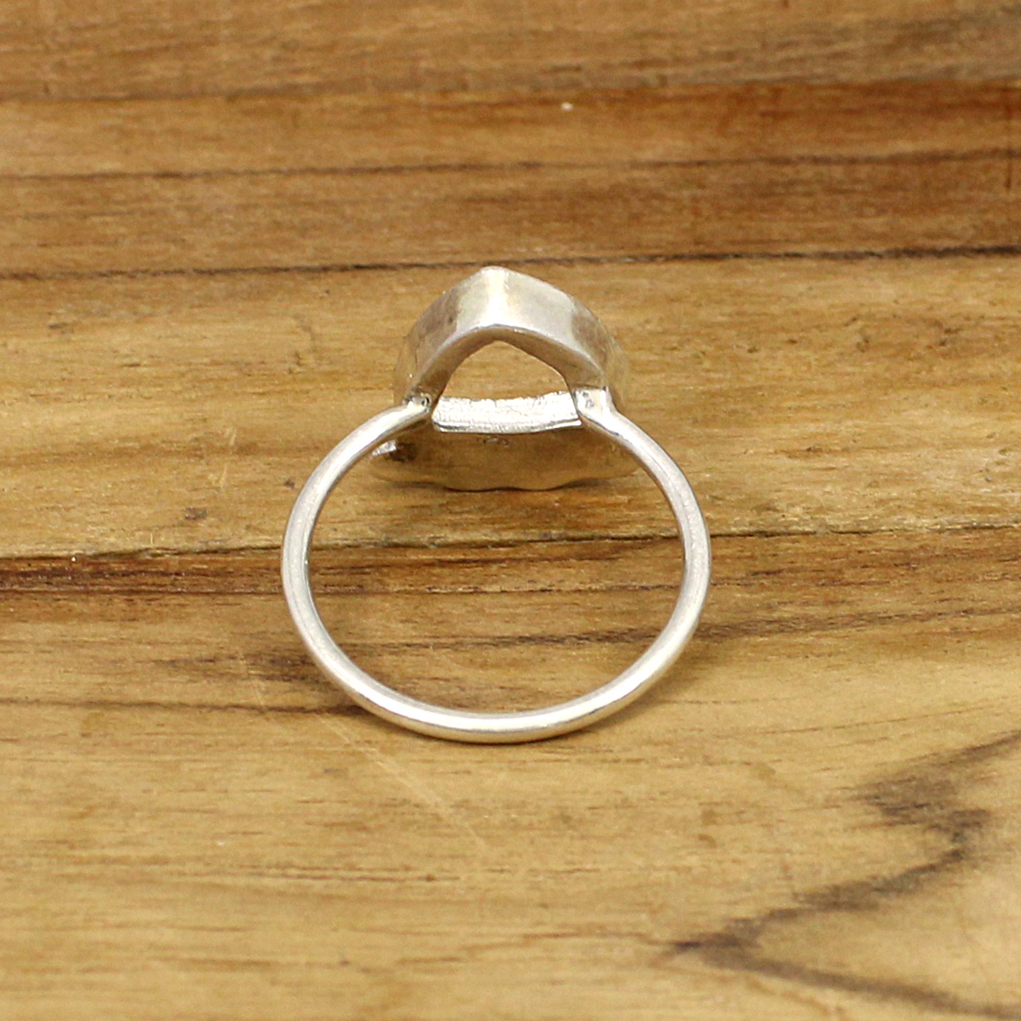925 Silver 10x10mm Trillion Stone Blank Cup Bezel Ring Collet