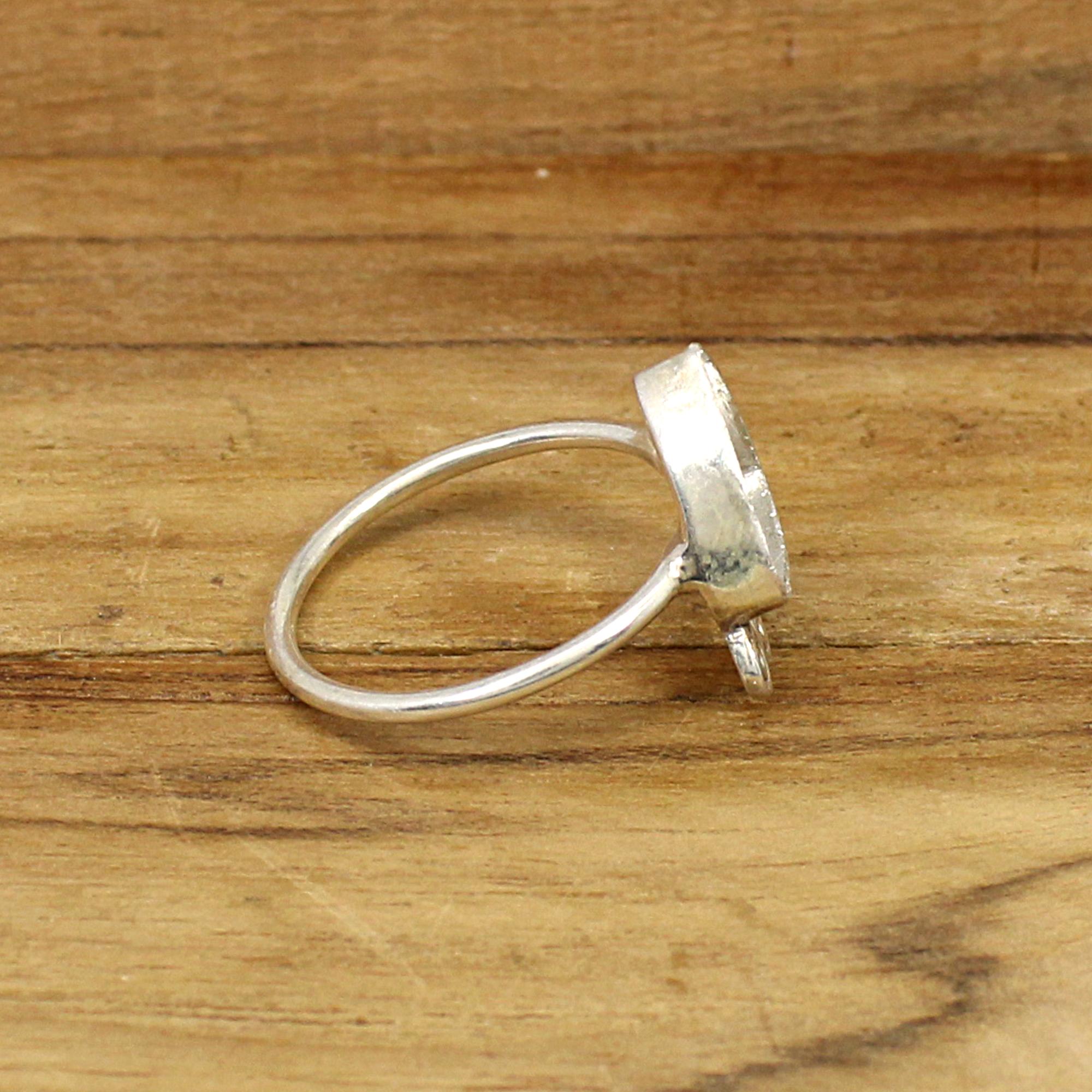 925 Silver 10x10mm Trillion Stone Blank Cup Bezel Ring Collet