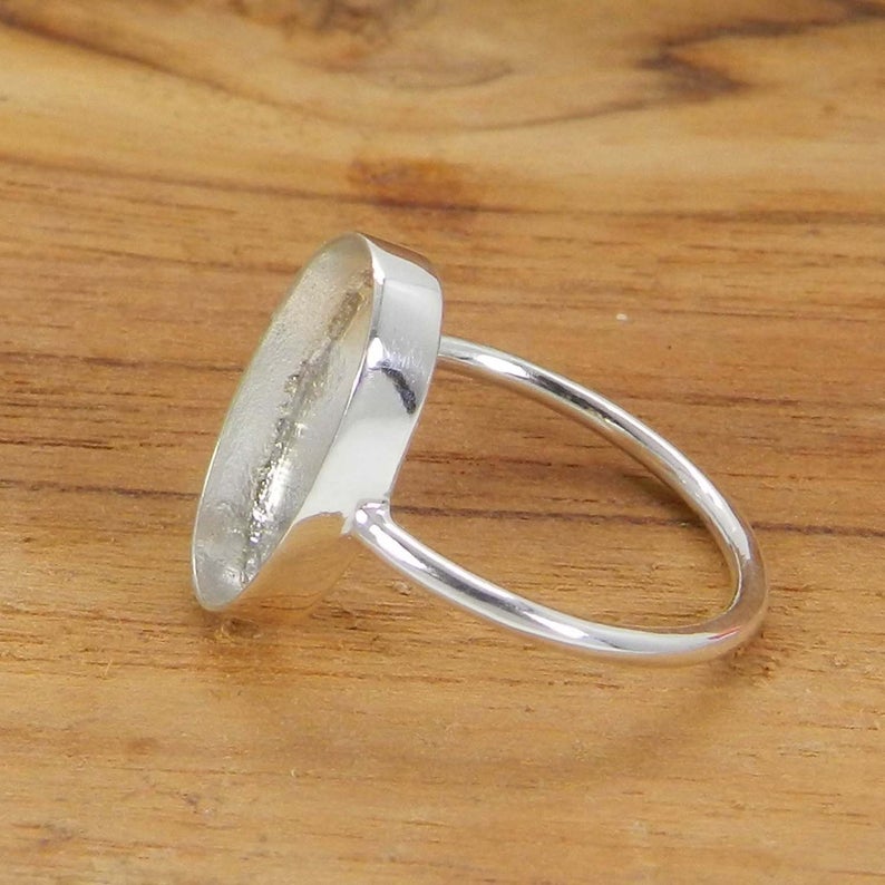 925 Sterling Silver Blank Ring Collet 6x4mm To 18x13mm Oval Stone Close Back Bezel Cup For Ring Making Metal Casting For Ring Setting