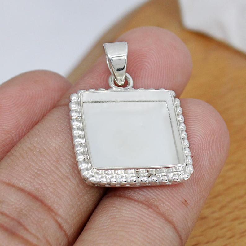 925 Sterling Silver Designer Pendant Collet 3x3mm To 20x20mm Square Stone Close Back Bezel Cup For Pendant Making Metal Casting For Setting