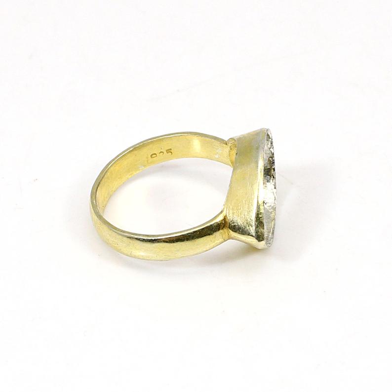 925 Sterling Silver Pear 14x10mm Stone Simple Blank Bezel Cup Ring Collet