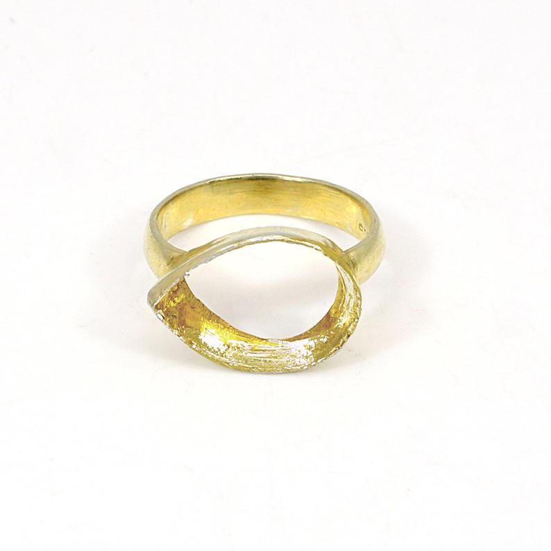 925 Sterling Silver Pear 14x10mm Stone Simple Blank Bezel Cup Ring Collet