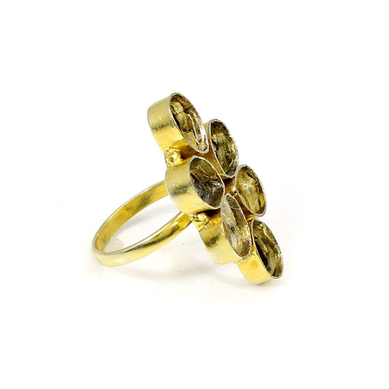 925 Sterling Silver Pear 8x6mm 6 Stone Blank Flower Designer Bezel Cup Ring Collet