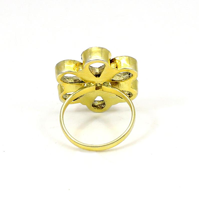 925 Sterling Silver Pear 8x6mm 6 Stone Blank Flower Designer Bezel Cup Ring Collet