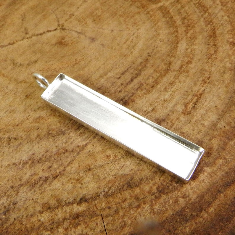 925 Sterling Silver Pendant Collet 15x10mm To 20x10mm Rectangle Rose Cut Bezel Cup For Pendant Metal Casting For Pendant Setting