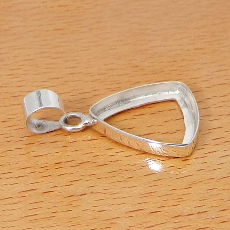 925 Sterling Silver Pendant Collet 3x3mm To 20x20mm Trillion Rose Cut Stone Bezel Cup For Pendant Making Metal Casting For Setting