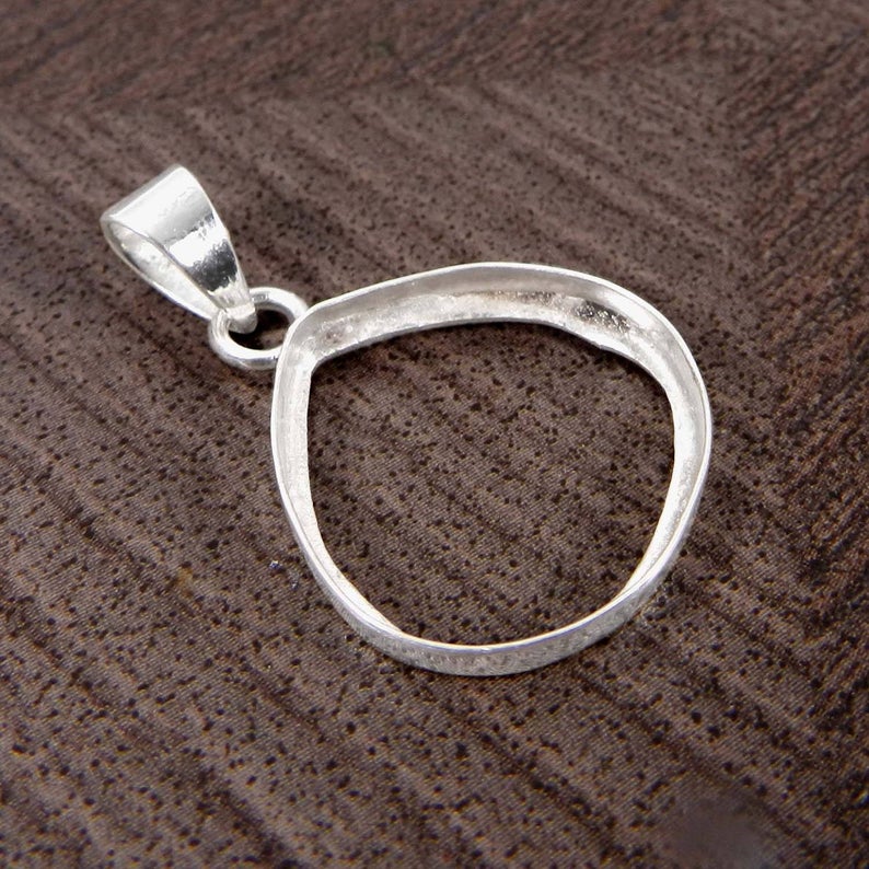 925 Sterling Silver Pendant Collet 4x4mm To 20x20mm Heart Shape Stone Bezel Cup For Pendant Making Metal Casting Pendant Setting