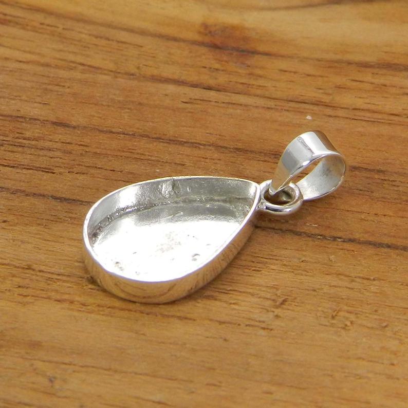 925 Sterling Silver Pendant Collet 6x4mm To 32x23mm Pear Gemstone Close Back Bezel Cup For Pendant Making Metal Casting For Setting
