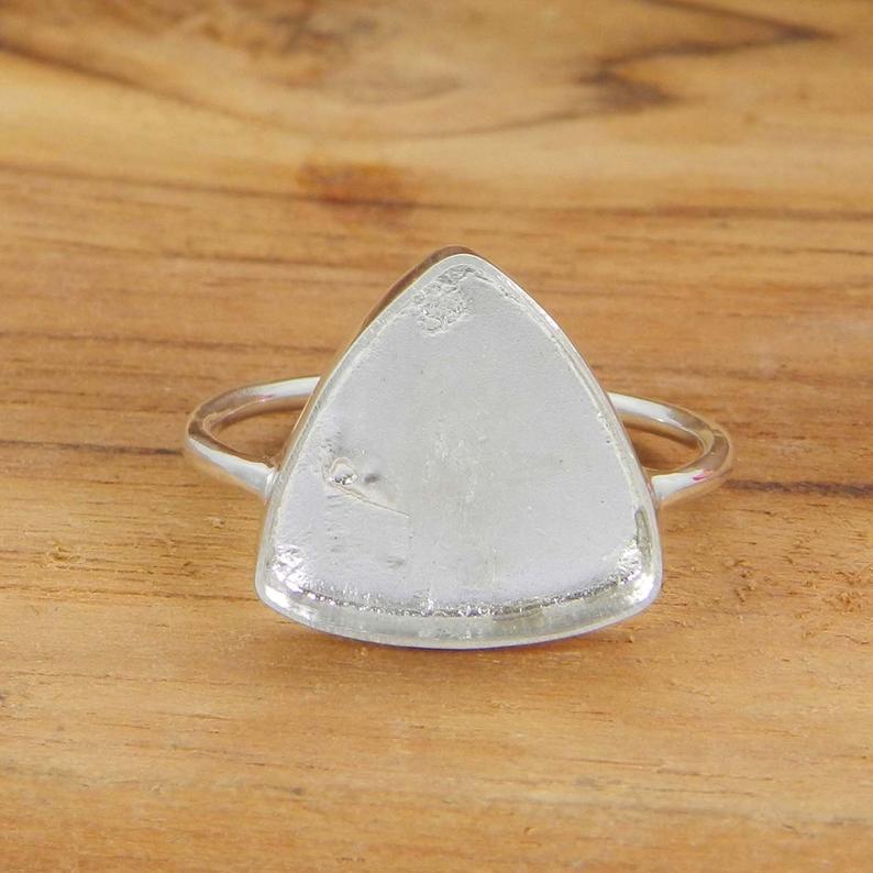 925 Sterling Silver Ring Collet 3X3mm To 20x20mm Trillion Stone Close Back Bezel Cup For Ring Making Metal Casting For Ring Setting
