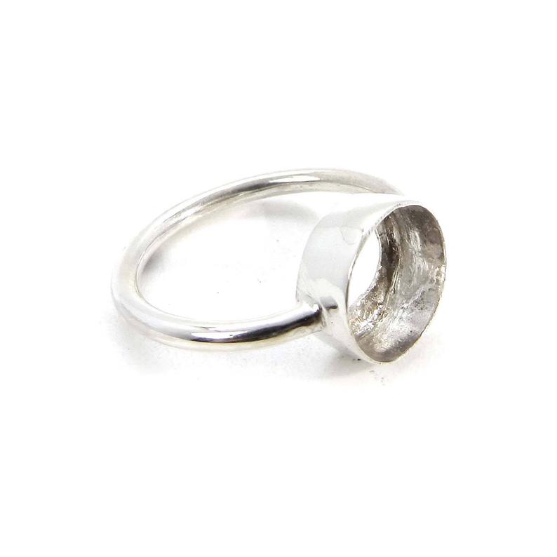 925 Sterling Silver Ring Collet 4mm To 20mm Round Rose Cut Gemstone Bezel Cup For Ring Making Metal Casting For Ring Setting
