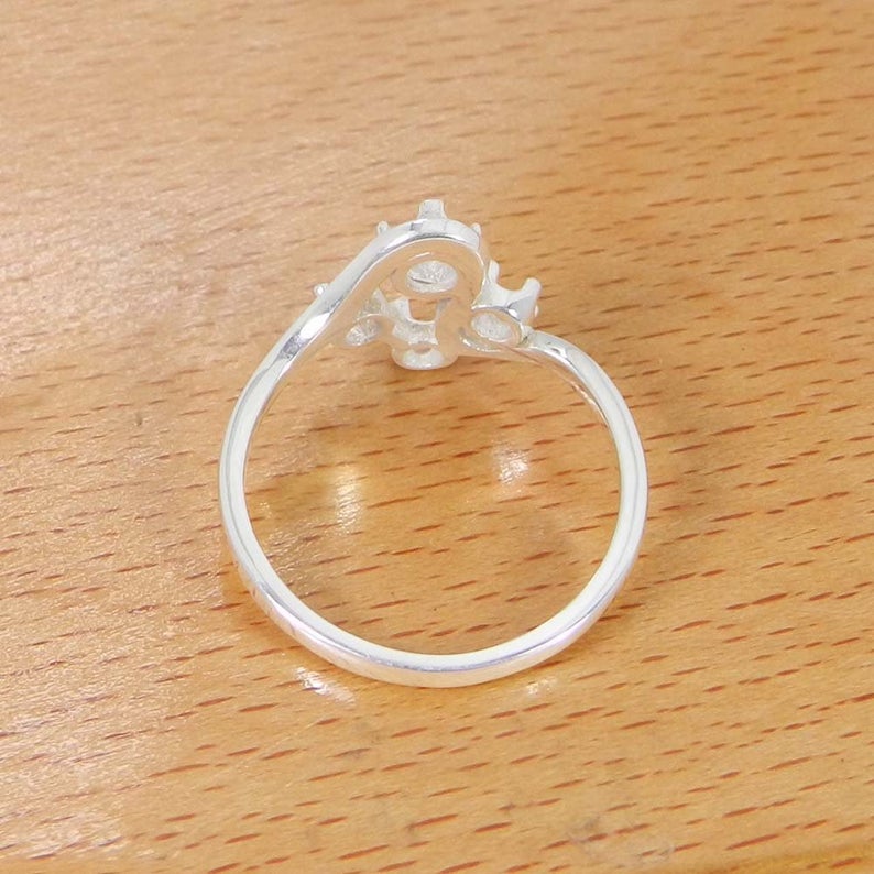925 Sterling Silver Round 3mm amp 4mm Stone Prong Set Pre Notched Ring Component