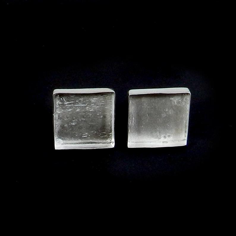 925 Sterling Silver Stud Earring Collet 3x3mm To 18x18mm Square Gemstone Blank Bezel Cup For Earring Making Metal Casting Stud Earring