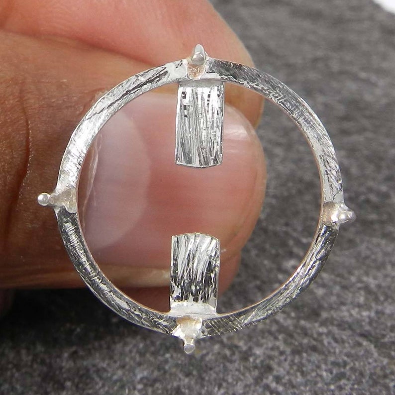 925 Sterling Solid Silver Ring Collet 4mm To 20mm Round Rose Cut Gemstone Prong Cup For Ring Making Metal Casting For Ring Setting