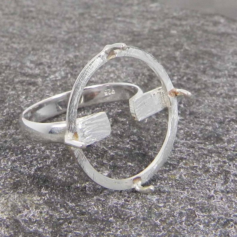 925 Sterling Solid Silver Ring Collet 4mm To 20mm Round Rose Cut Gemstone Prong Cup For Ring Making Metal Casting For Ring Setting