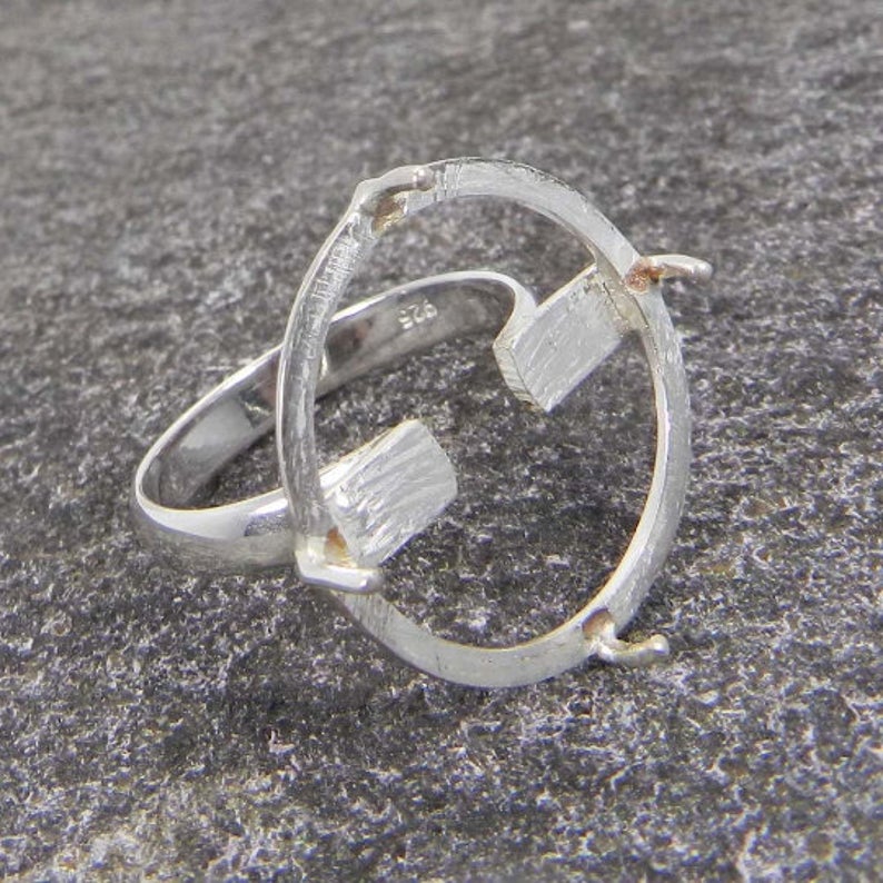 925 Sterling Solid Silver Ring Collet 4mm To 20mm Round Rose Cut Gemstone Prong Cup For Ring Making Metal Casting For Ring Setting