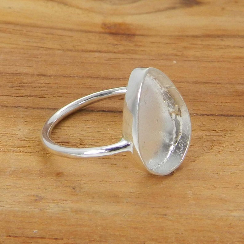 925 Sterling Solid Silver Ring Collet 6x4mm To 25x20mm Pear Stone Close Back Bezel Cup For Ring Making Metal Casting For Ring Setting