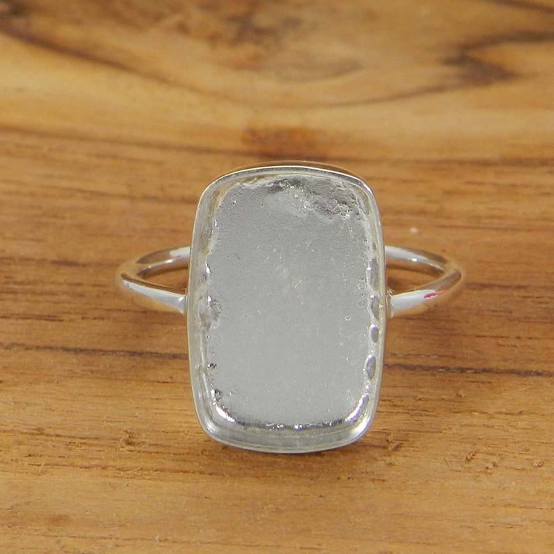 925 Sterling Solid Silver Ring Collet 6x4mm To 25x20mm Rectangle Cushion Stone Close Back Bezel Cup For Ring Making Metal Casting For Ring Setting