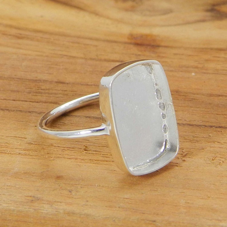 925 Sterling Solid Silver Ring Collet 6x4mm To 25x20mm Rectangle Cushion Stone Close Back Bezel Cup For Ring Making Metal Casting For Ring Setting