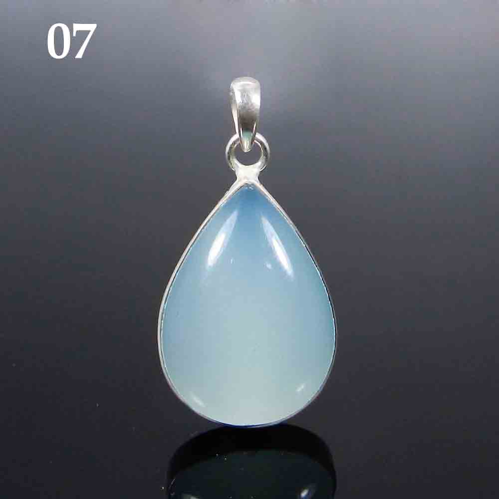 Aqua Chalcedony 925 Sterling Silver Designer Bezel Set Pendant