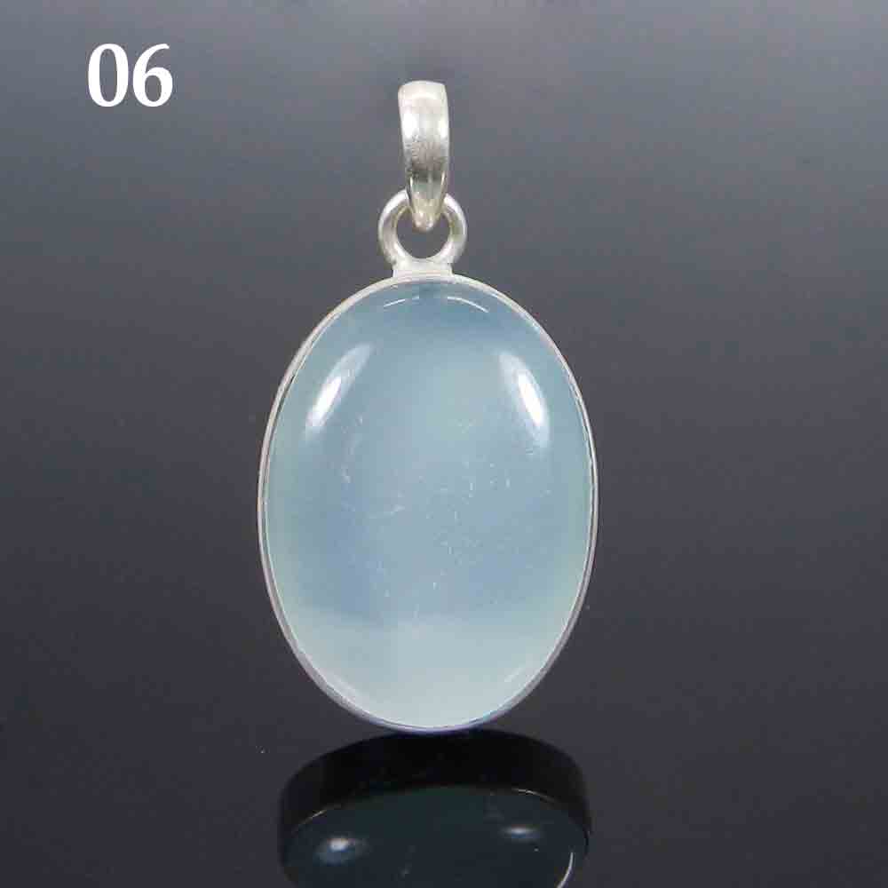 Aqua Chalcedony 925 Sterling Silver Designer Bezel Set Pendant