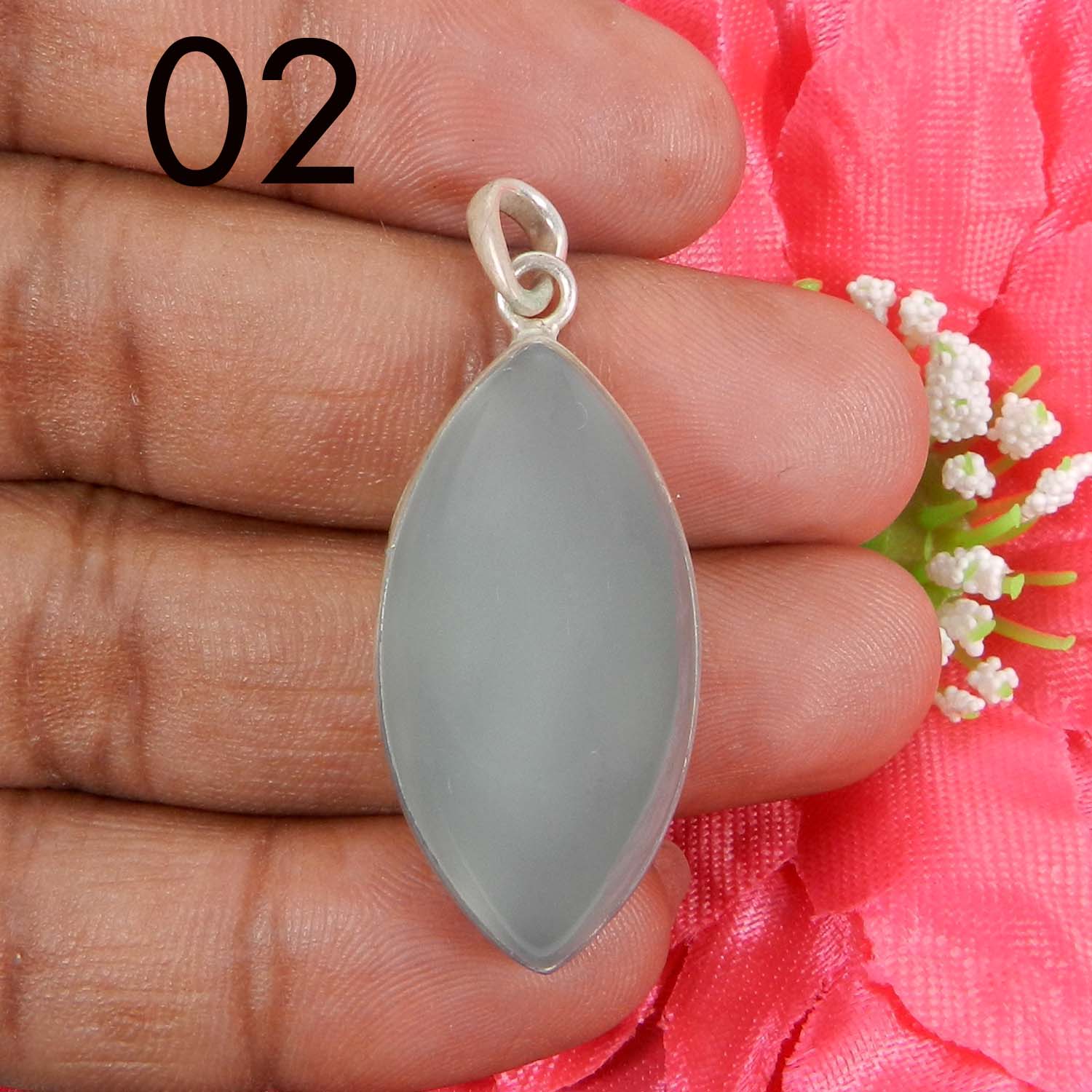 Aqua Chalcedony 925 Sterling Silver Designer Bezel Set Pendant