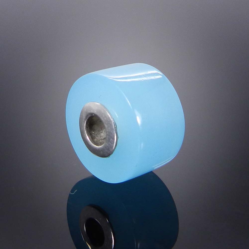 Aqua chalcedony big hole gemstone silver core beads for necklace making