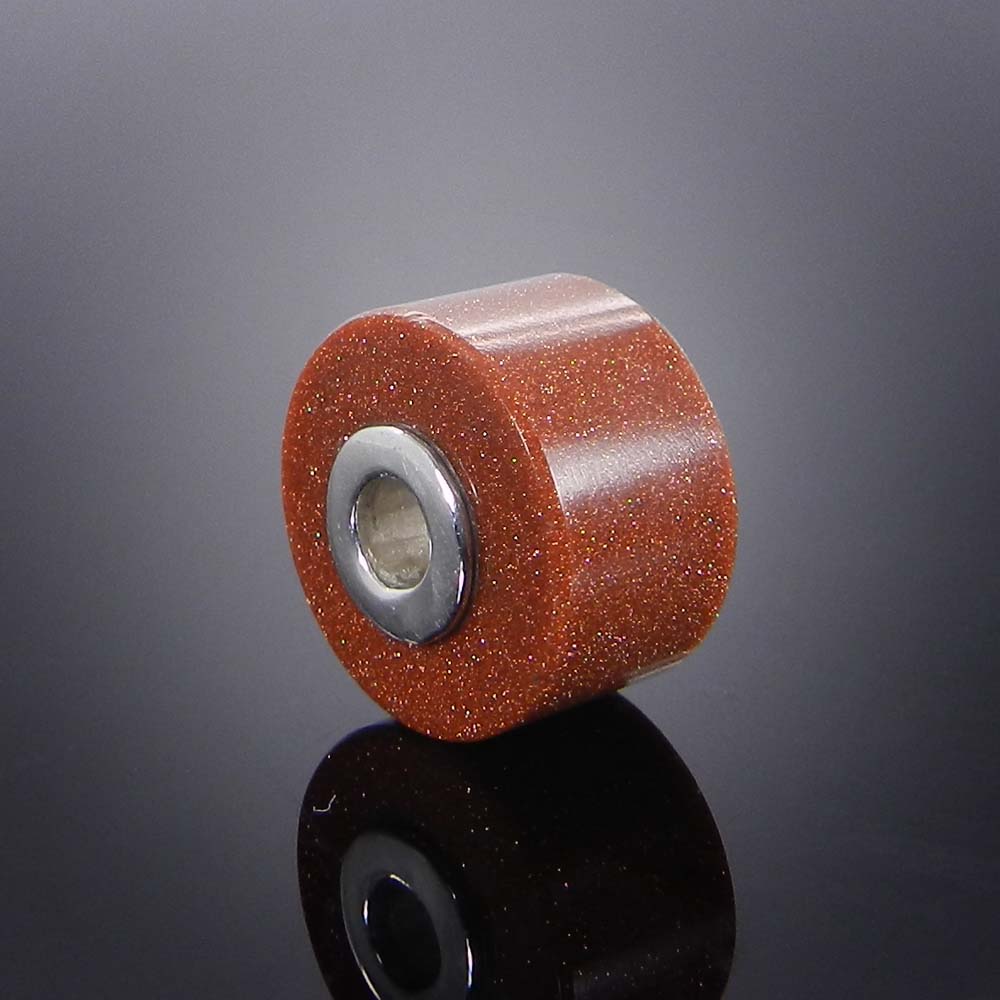 Aqua chalcedony big hole gemstone silver core beads for necklace making