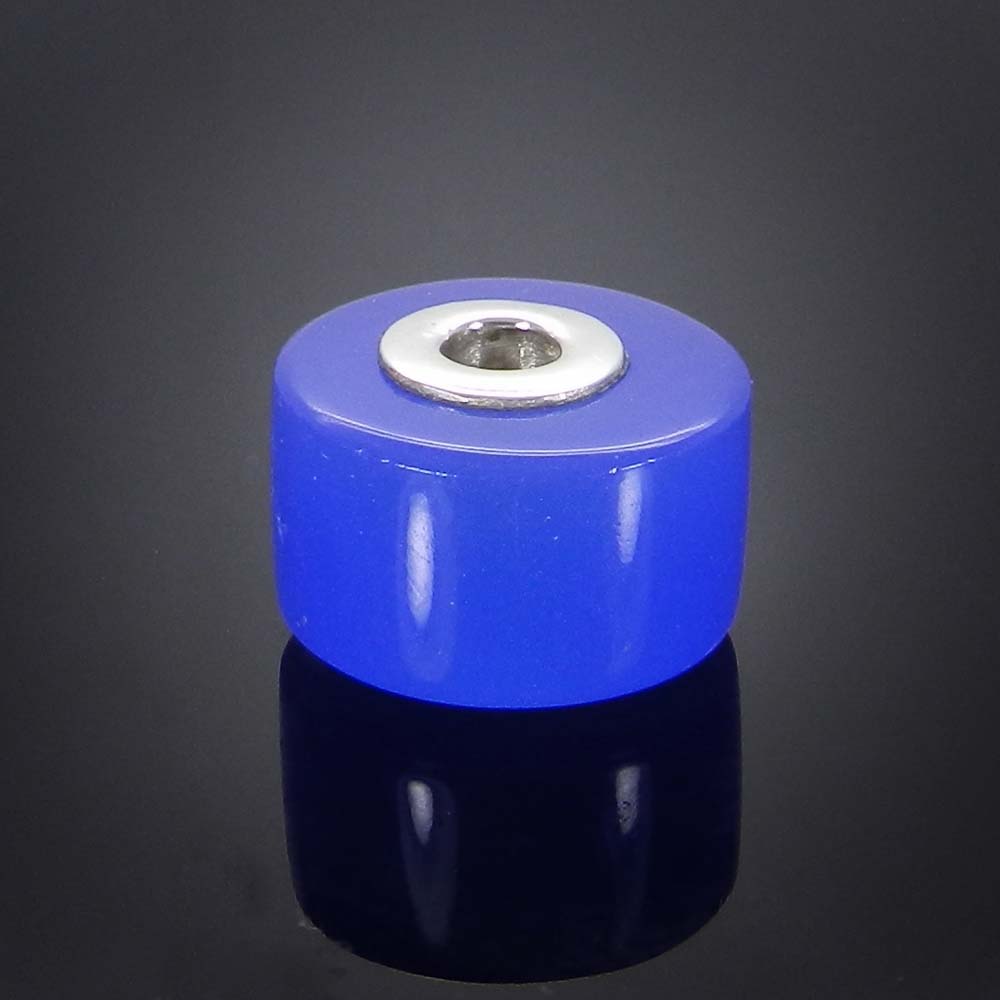 Aqua chalcedony big hole gemstone silver core beads for necklace making