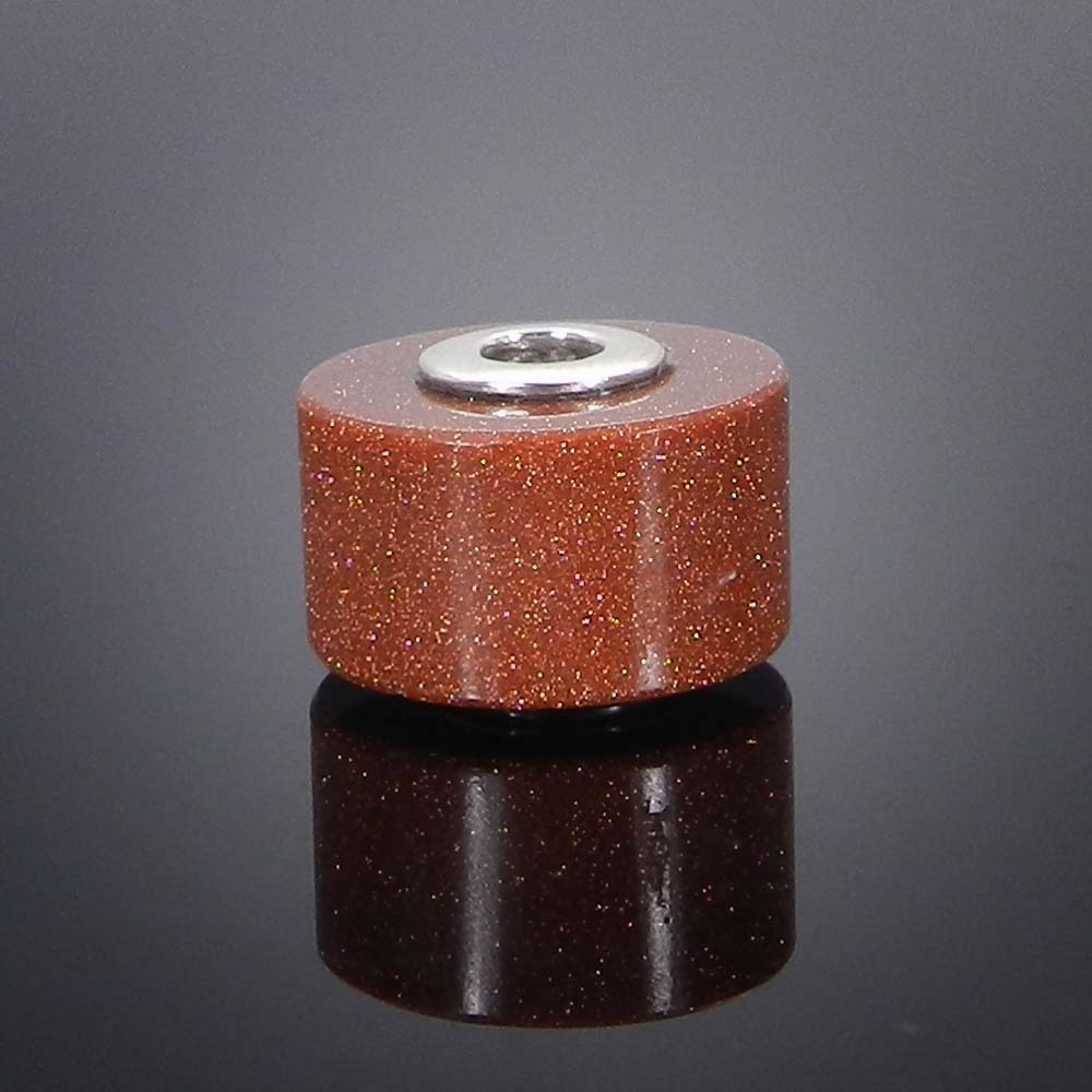 Aqua chalcedony big hole gemstone silver core beads for necklace making