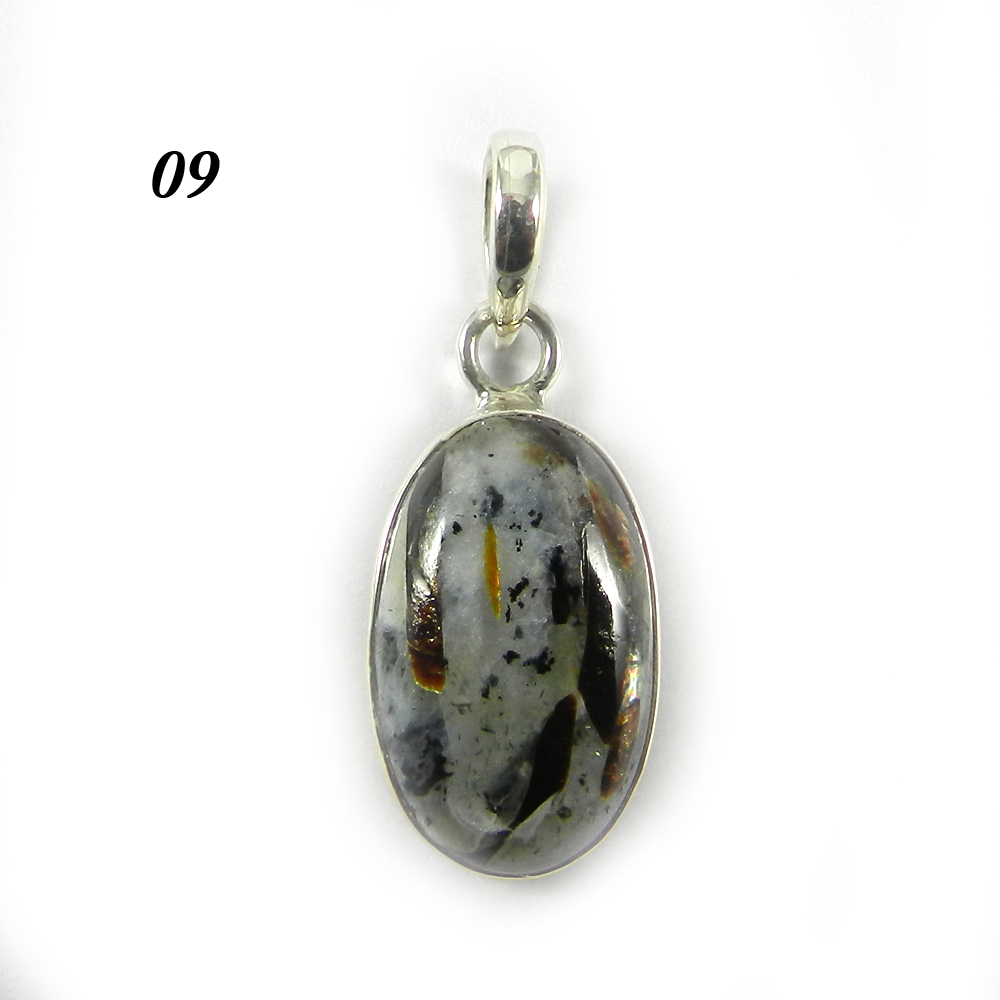 Astrophyllite 925 Sterling Silver Bezel Set Designer Pendant