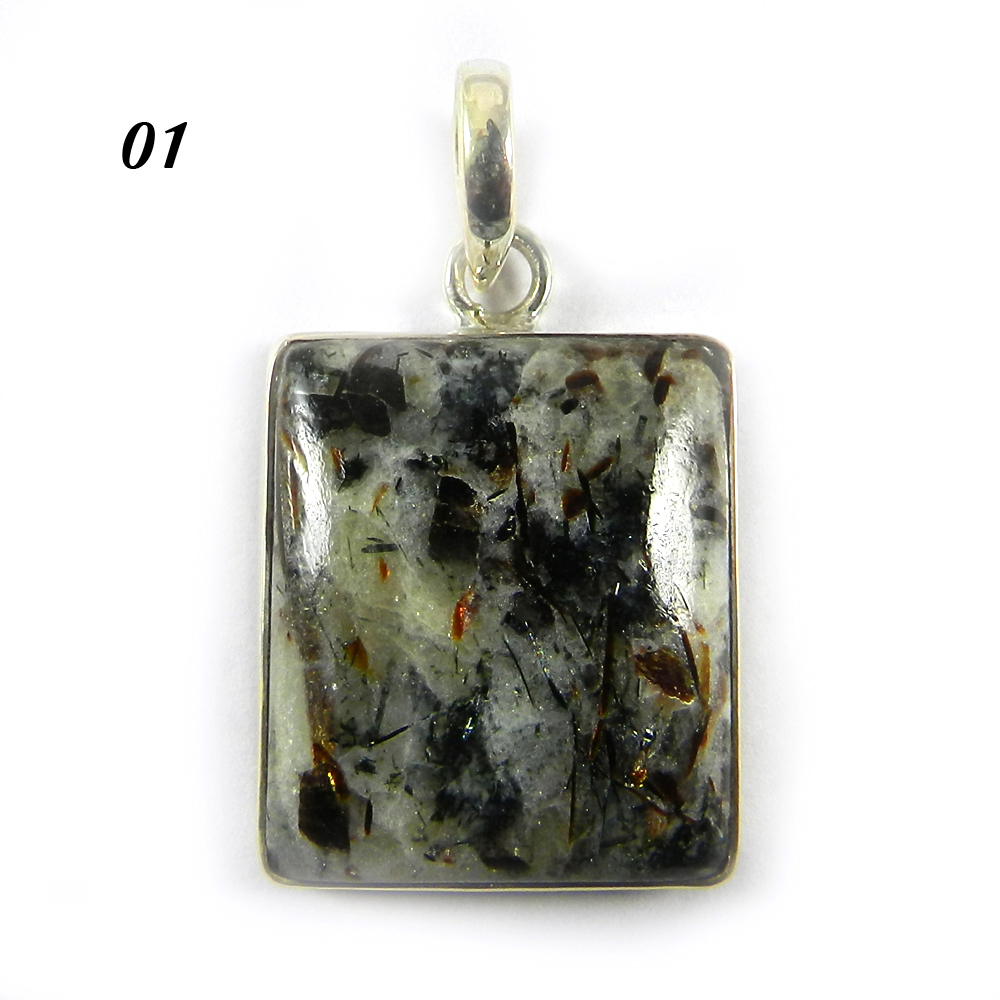 Astrophyllite 925 Sterling Silver Bezel Set Designer Pendant