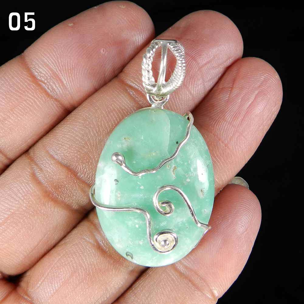 Australian Chrysoprase 925 Sterling Silver Designer Pendant