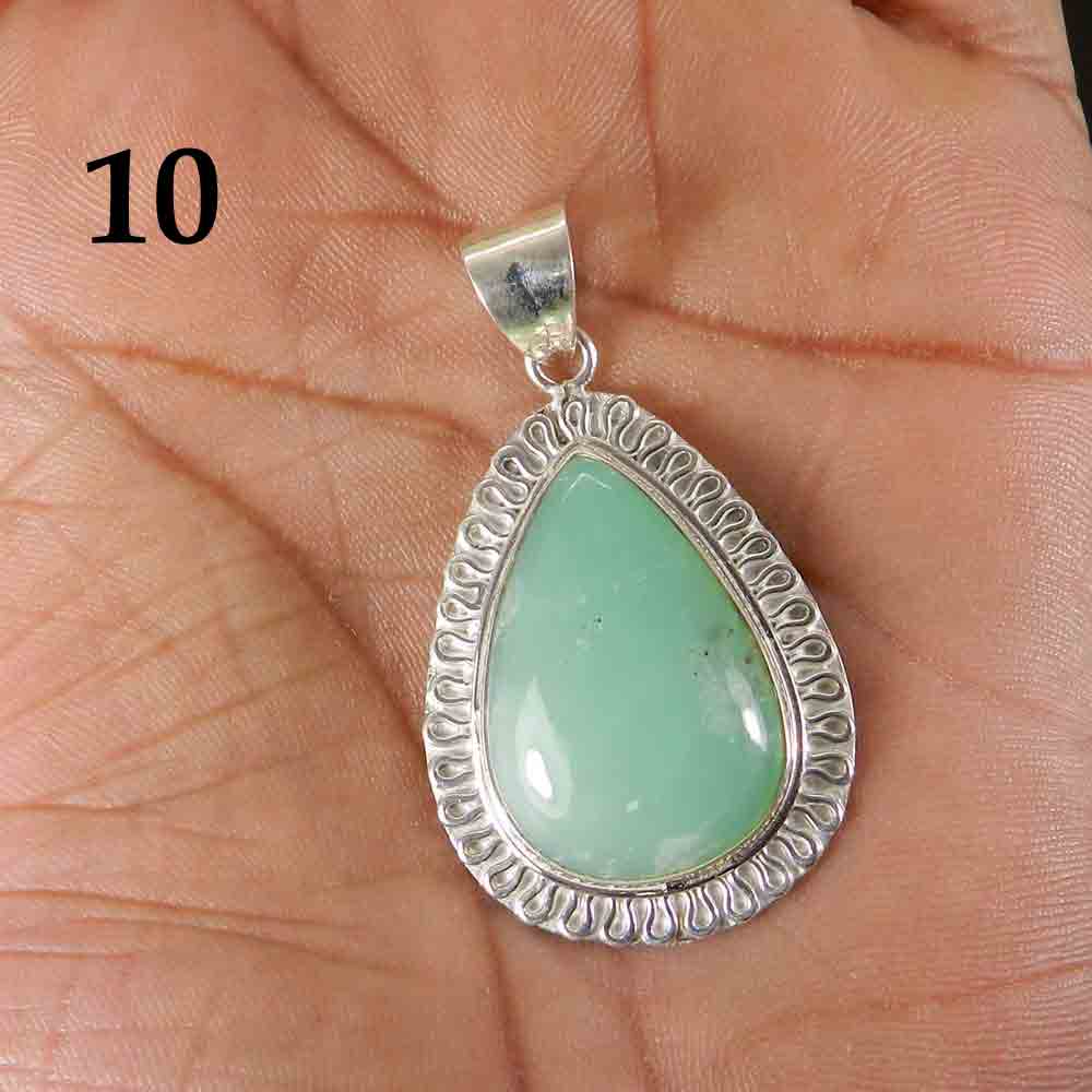 Australian Chrysoprase 925 Sterling Silver Designer Pendant