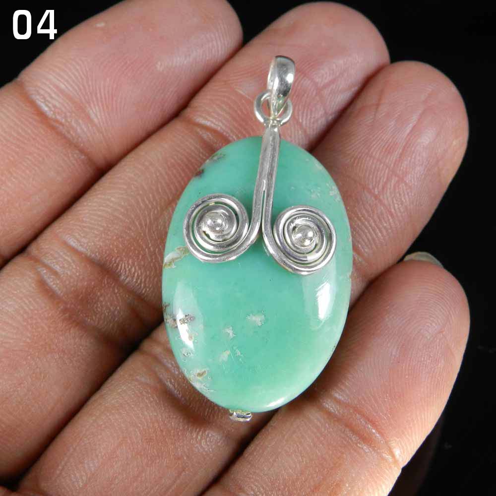 Australian Chrysoprase 925 Sterling Silver Designer Pendant