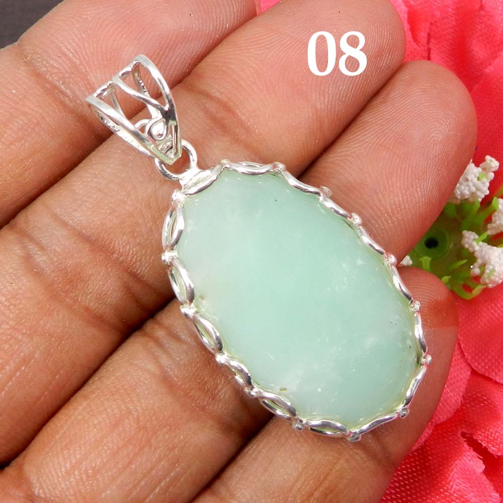 Australian Chrysoprase 925 Sterling Silver Designer Pendant