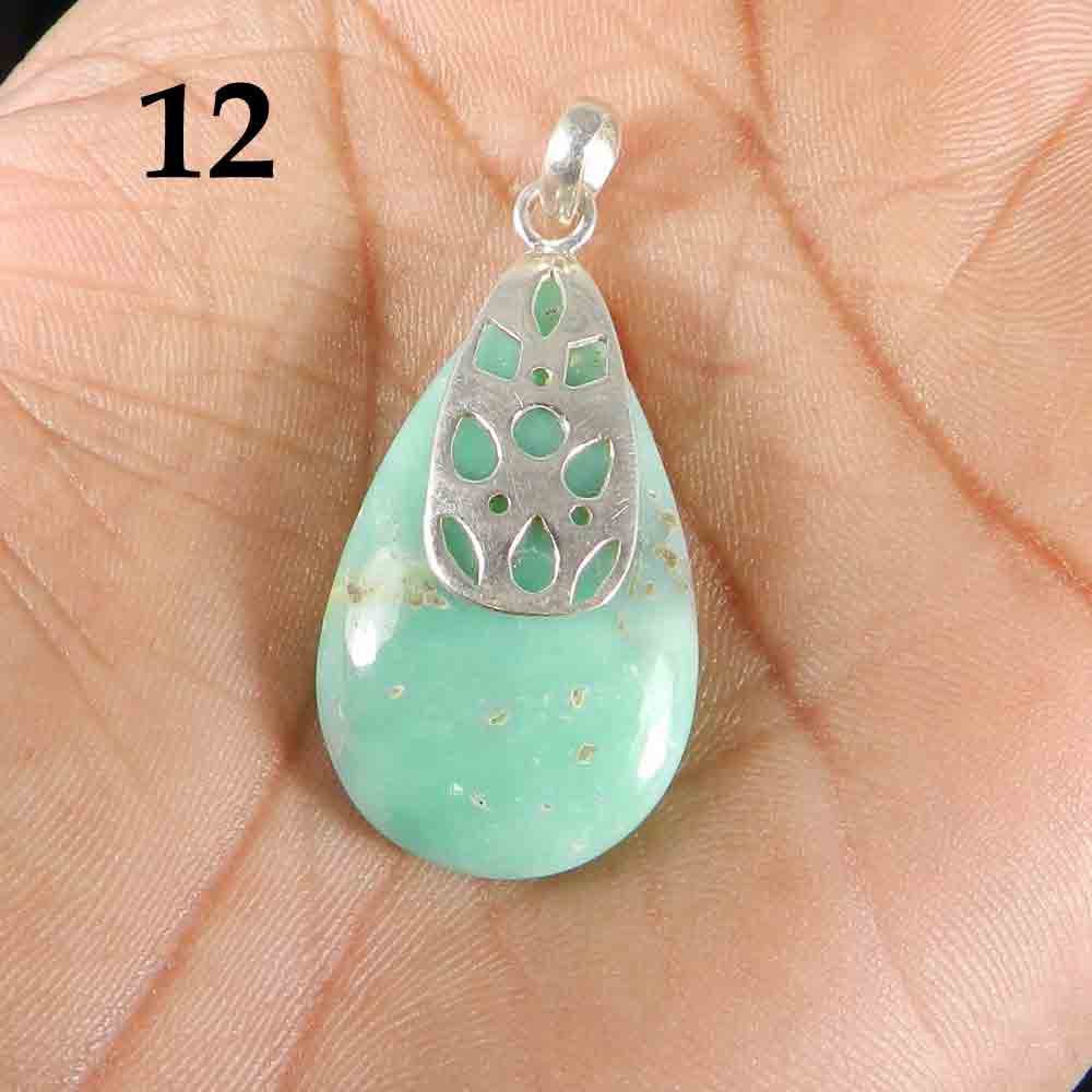 Australian Chrysoprase 925 Sterling Silver Designer Pendant