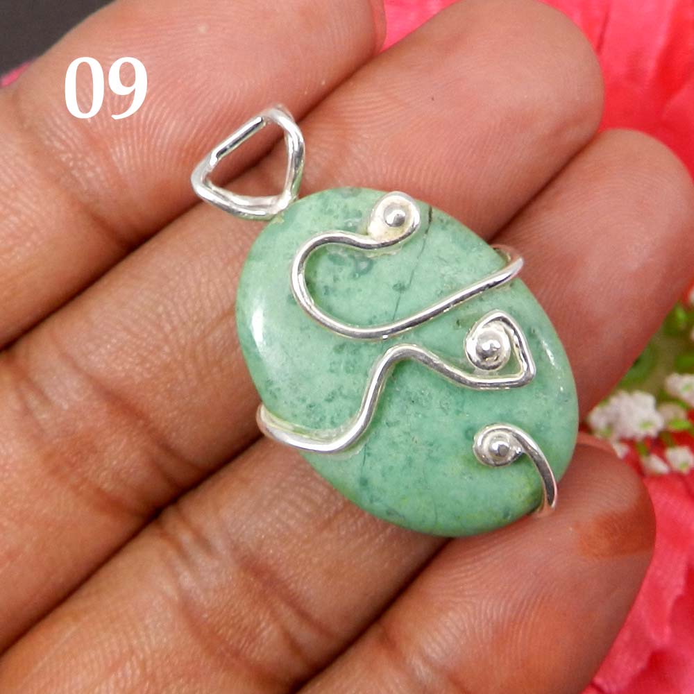 Australian Chrysoprase 925 Sterling Silver Designer Pendant