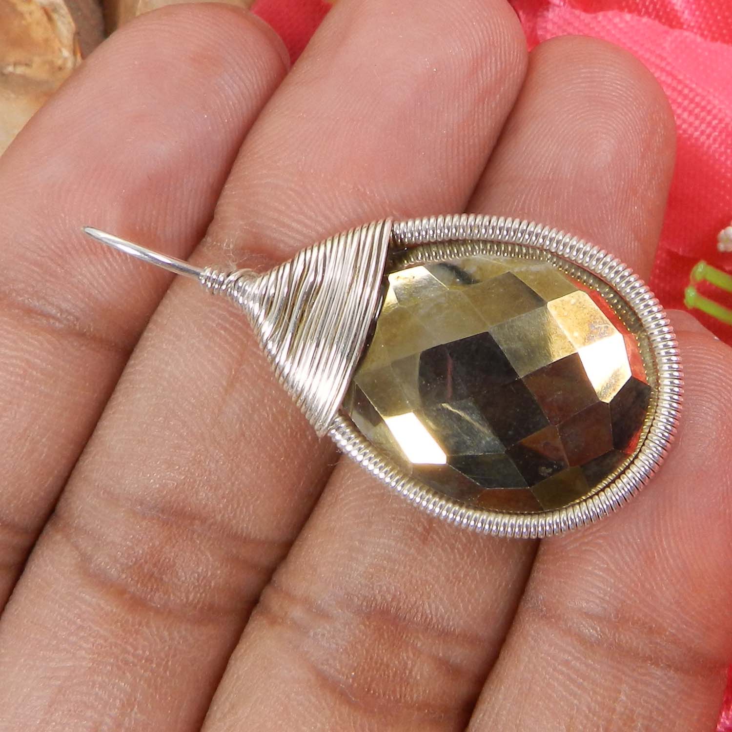 Bailey Amethyst Hydro Silver Wire Wrapped Designer Pendant